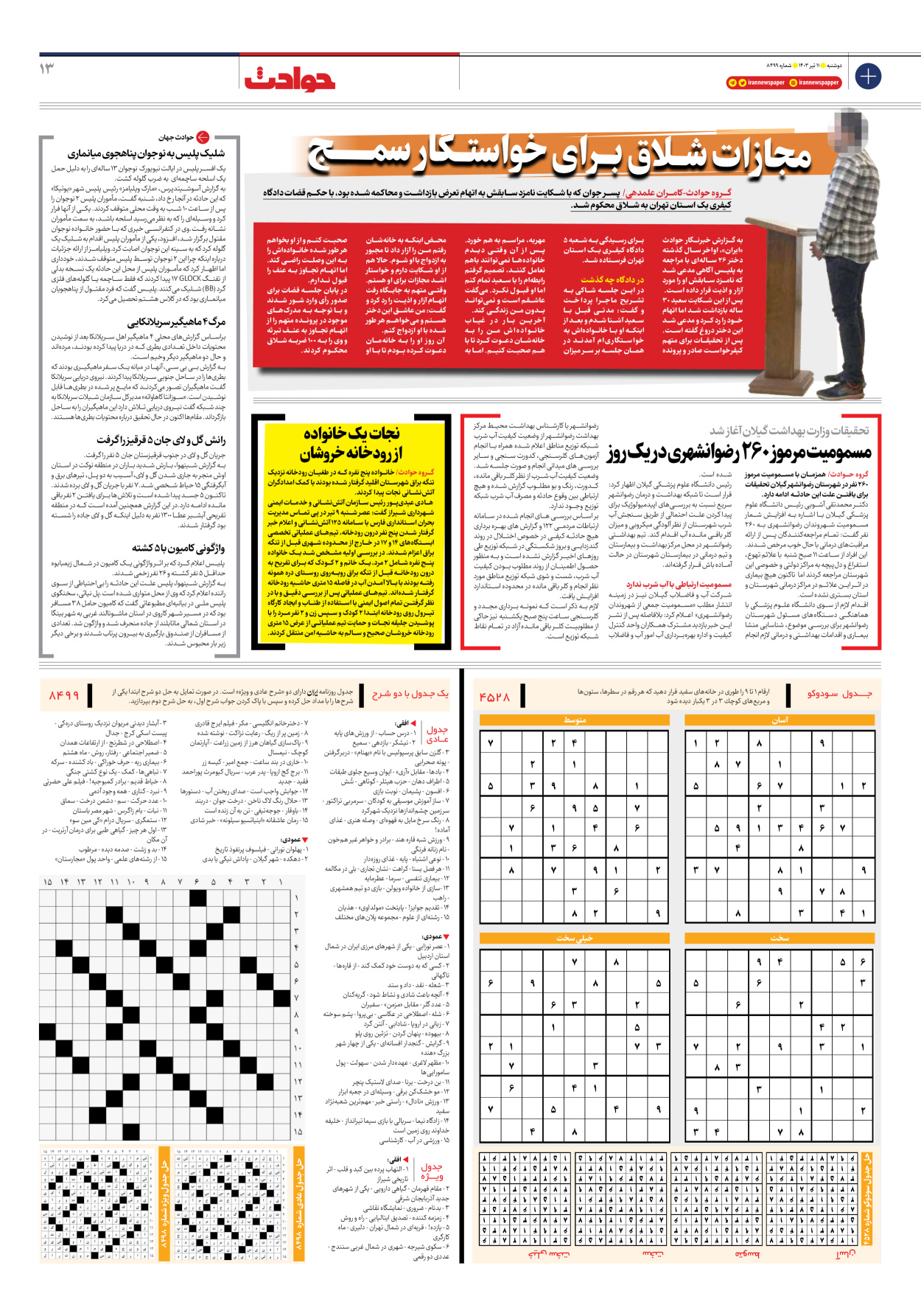 روزنامه ایران - شماره هشت هزار و چهارصد و نود و نه - ۱۱ تیر ۱۴۰۳ - صفحه ۱۳