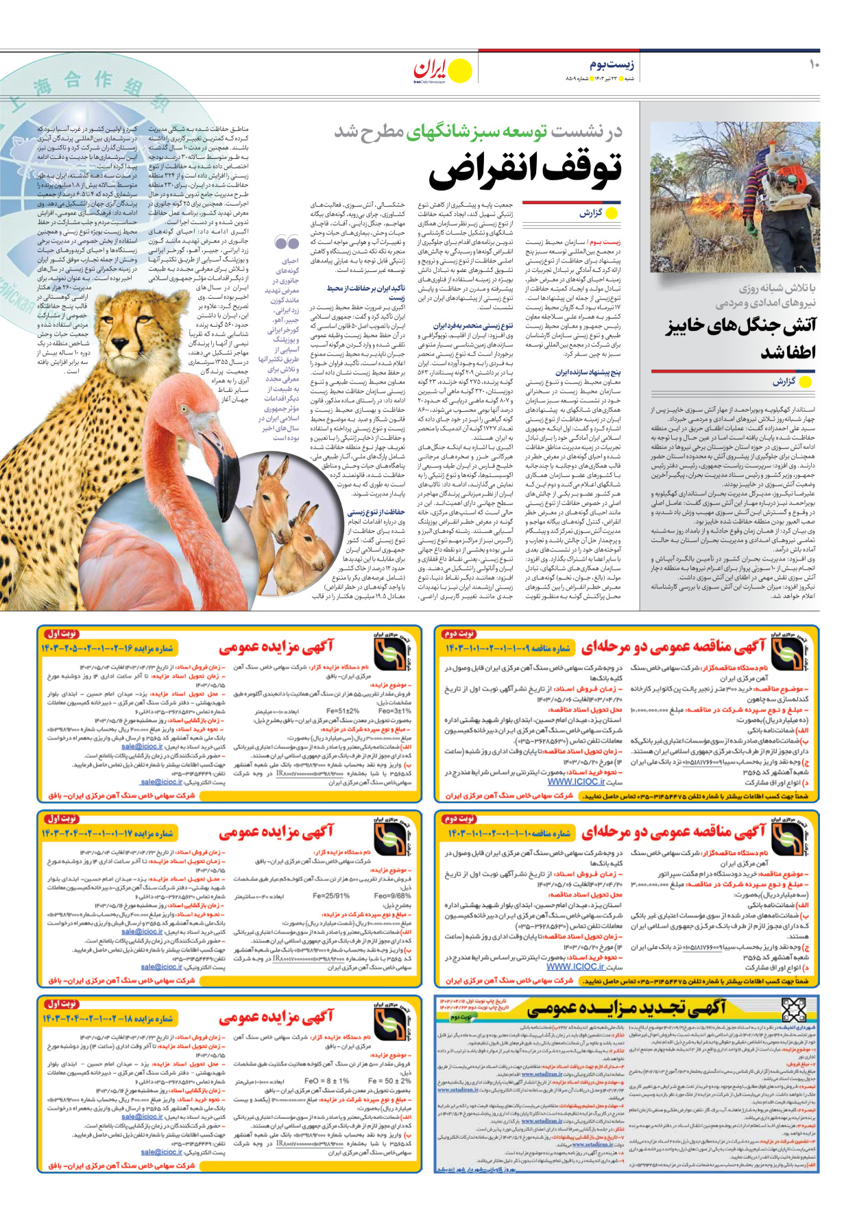 روزنامه ایران - شماره هشت هزار و پانصد و نه - ۲۳ تیر ۱۴۰۳ - صفحه ۱۰
