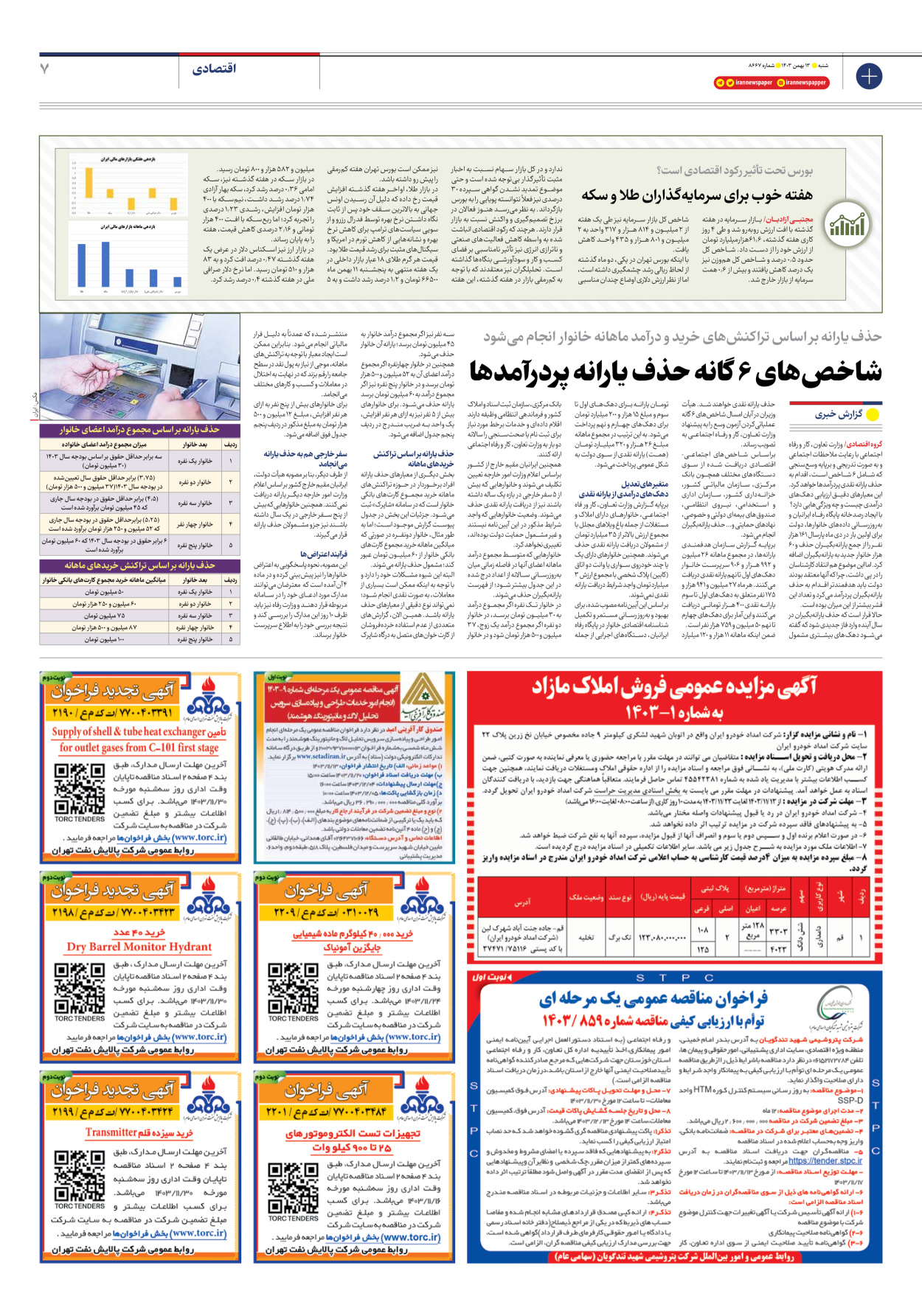  - شماره هشت هزار و ششصد و شصت و هفت - ۱۳ بهمن ۱۴۰۳