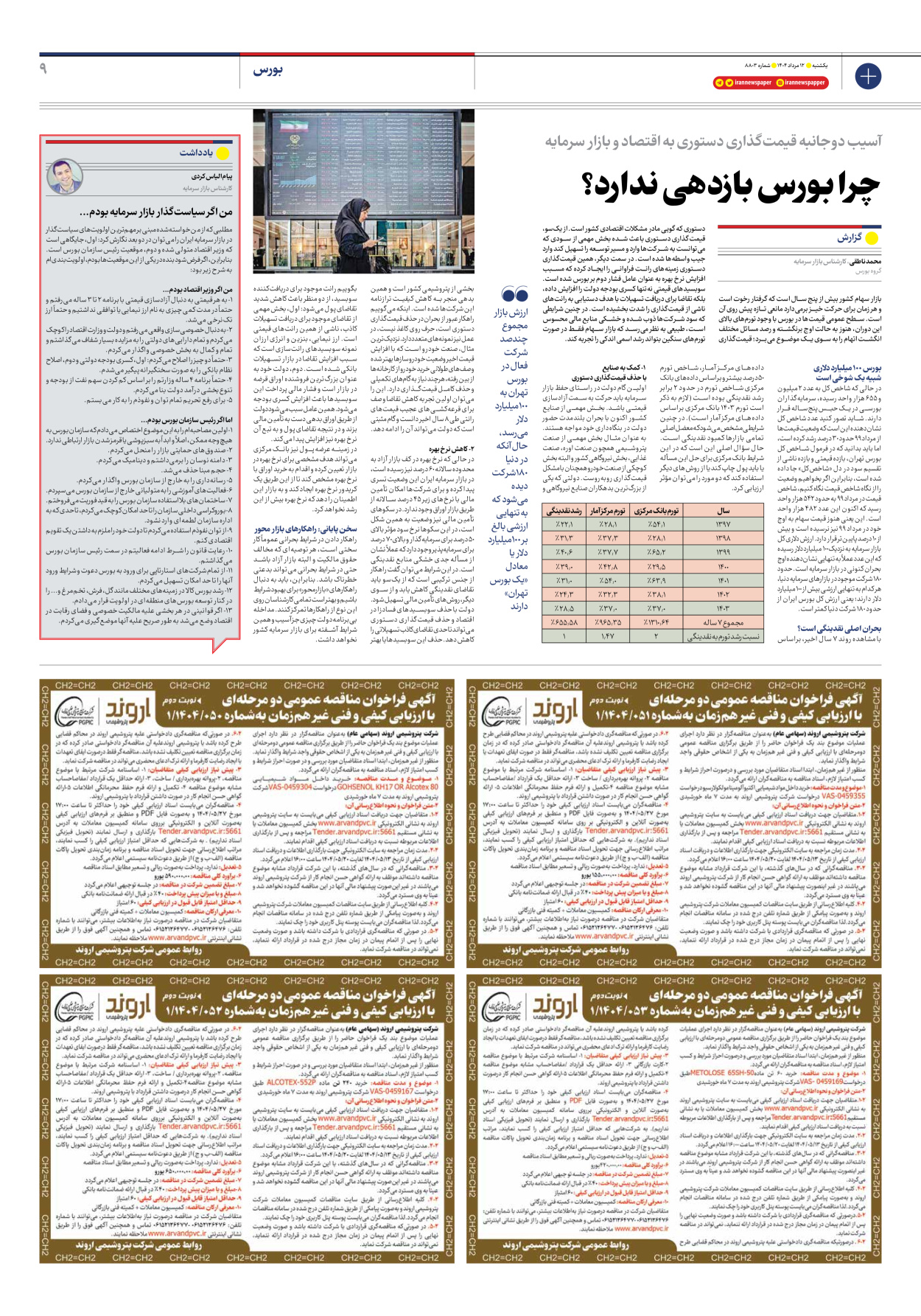  - شماره هشت هزار و هشتصد و سه - ۱۲ مرداد ۱۴۰۴