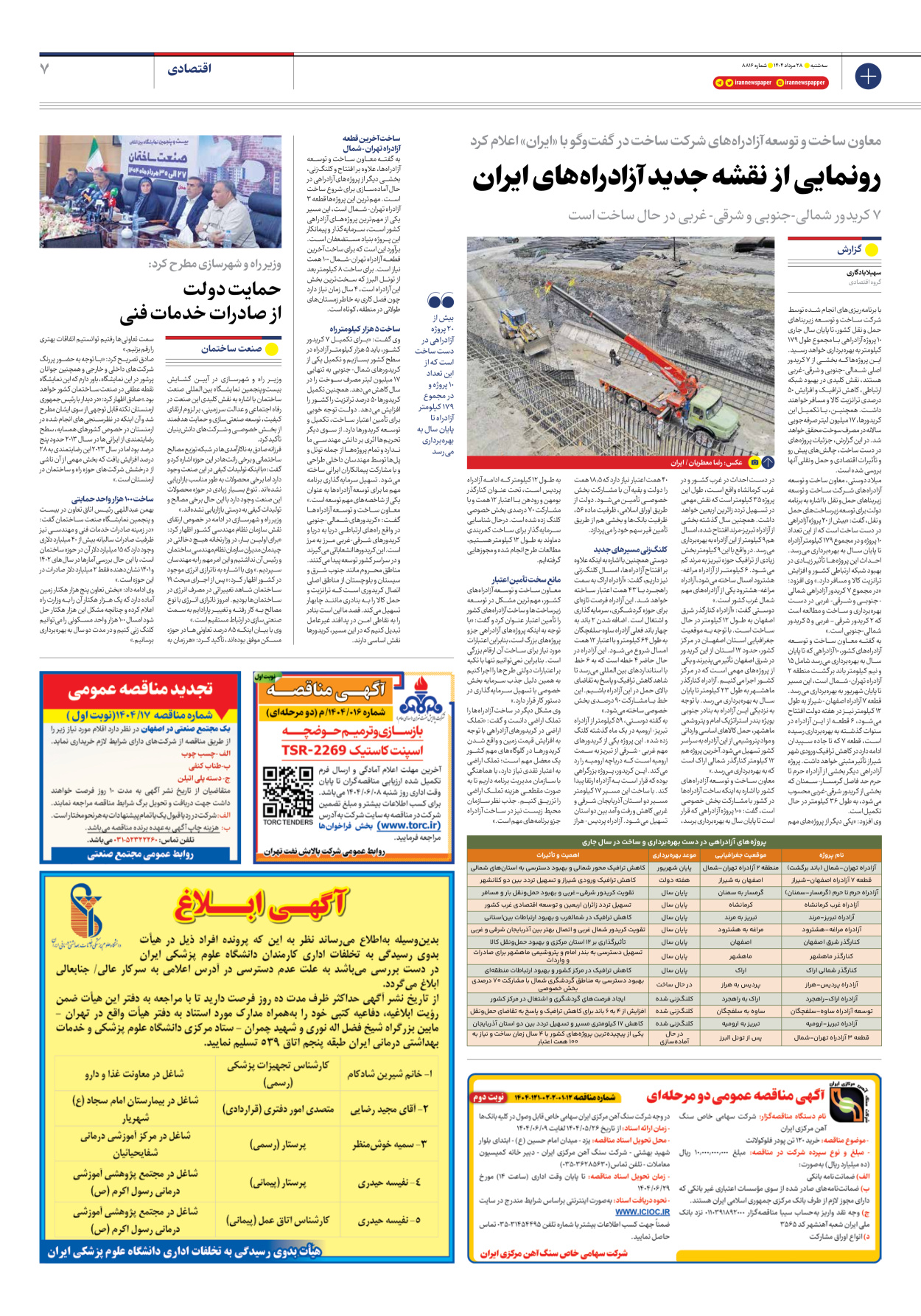  - شماره هشت هزار و هشتصد و شانزده - ۲۸ مرداد ۱۴۰۴