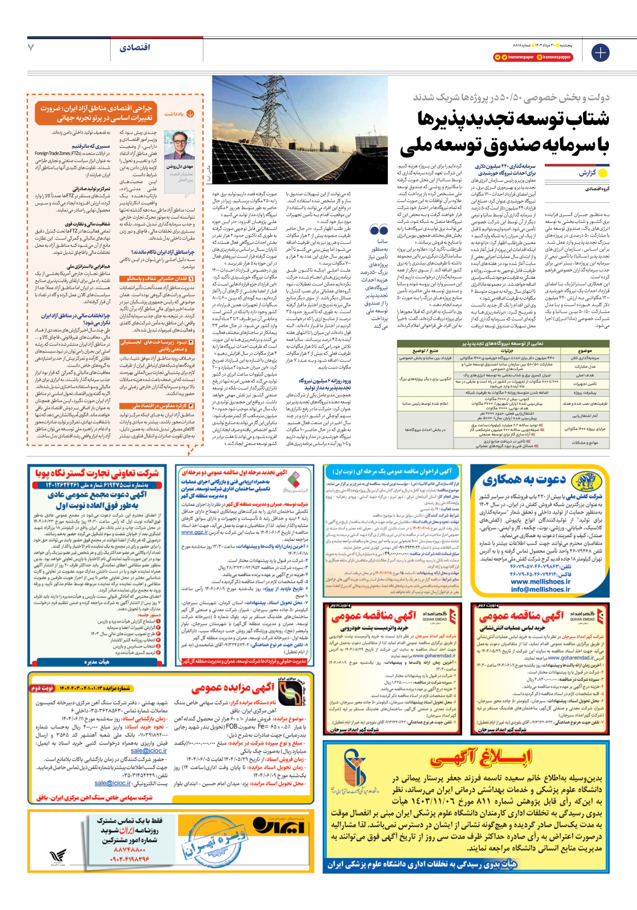  - شماره هشت هزار و هشتصد و هجده - ۳۰ مرداد ۱۴۰۴