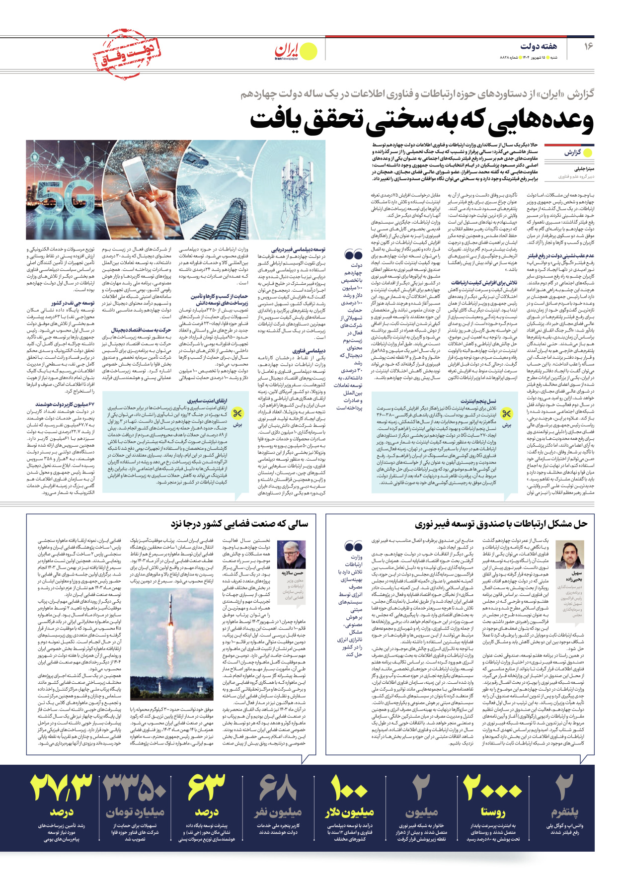  - شماره هشت هزار و هشتصد و بیست و هشت - ۱۵ شهریور ۱۴۰۴