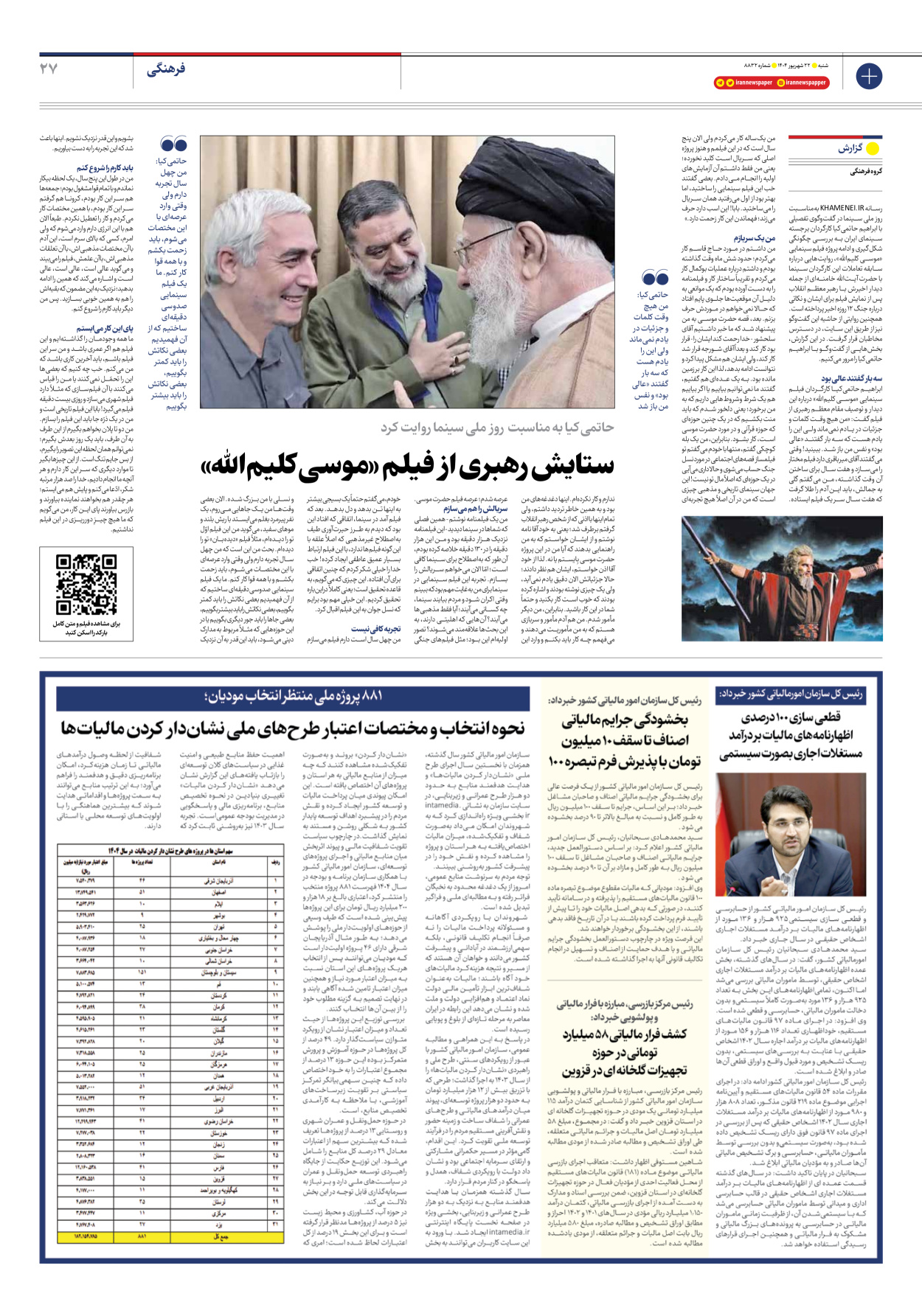  - شماره هشت هزار و هشتصد و سی و دو - ۲۲ شهریور ۱۴۰۴