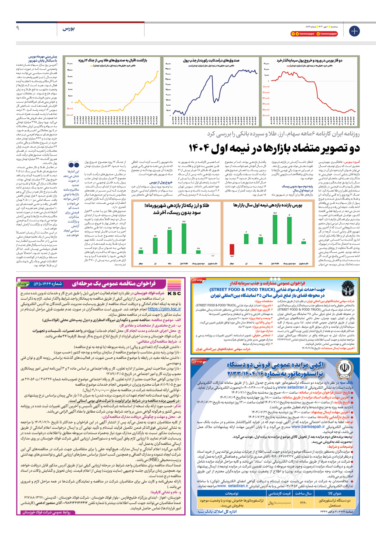  - شماره هشت هزار و هشتصد و چهل و یک - ۰۱ مهر ۱۴۰۴