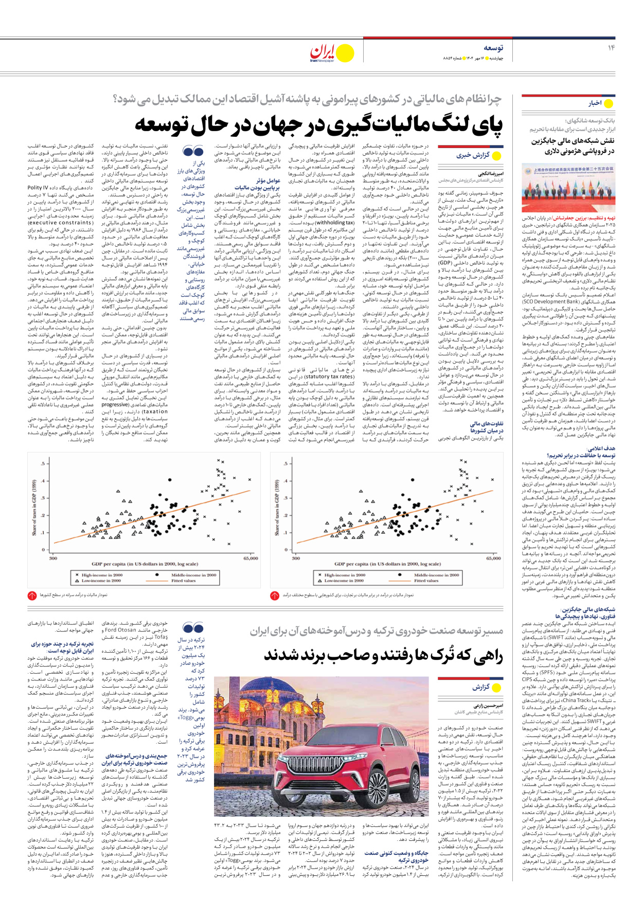  - شماره هشت هزار و هشتصد و پنجاه و چهار - ۱۶ مهر ۱۴۰۴
