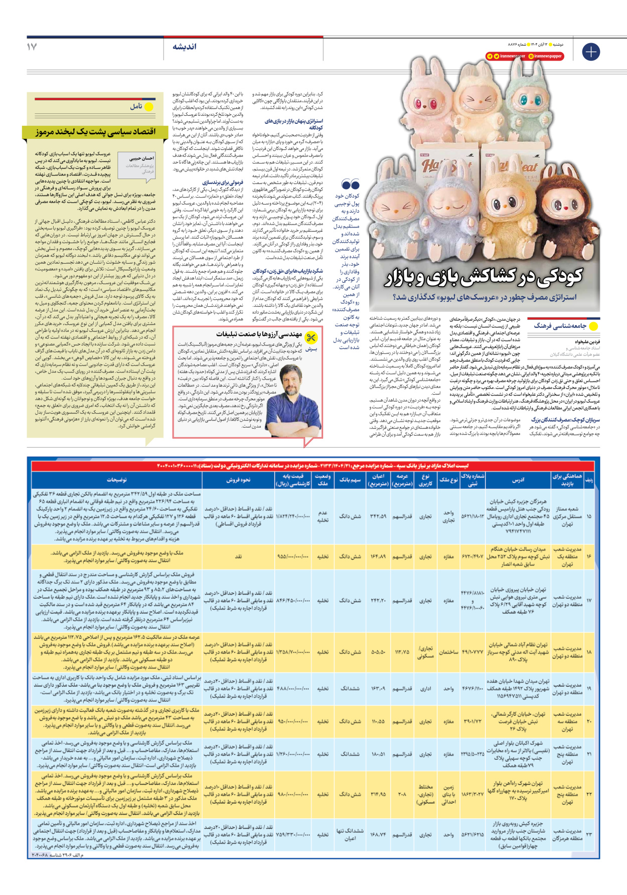  - شماره هشت هزار و هشتصد و هفتاد و شش - ۱۲ آبان ۱۴۰۴