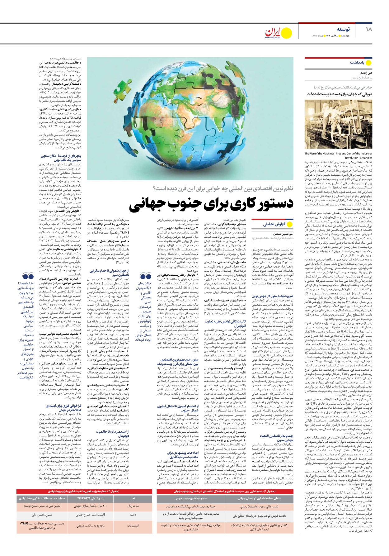  - شماره هشت هزار و هشتصد و نود - ۲۸ آبان ۱۴۰۴