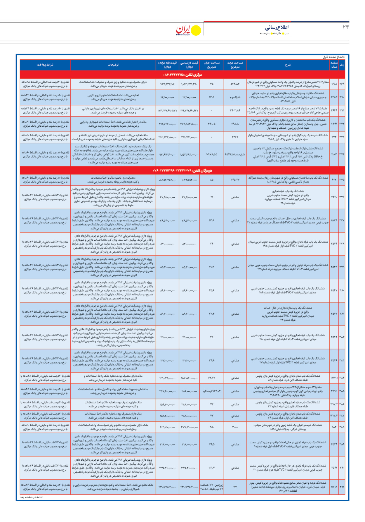  - شماره هشت هزار و هشتصد و نود و هفت - ۰۸ آذر ۱۴۰۴