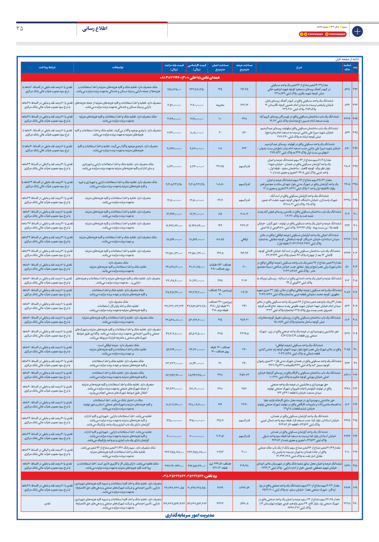  - شماره هشت هزار و هشتصد و نود و هفت - ۰۸ آذر ۱۴۰۴