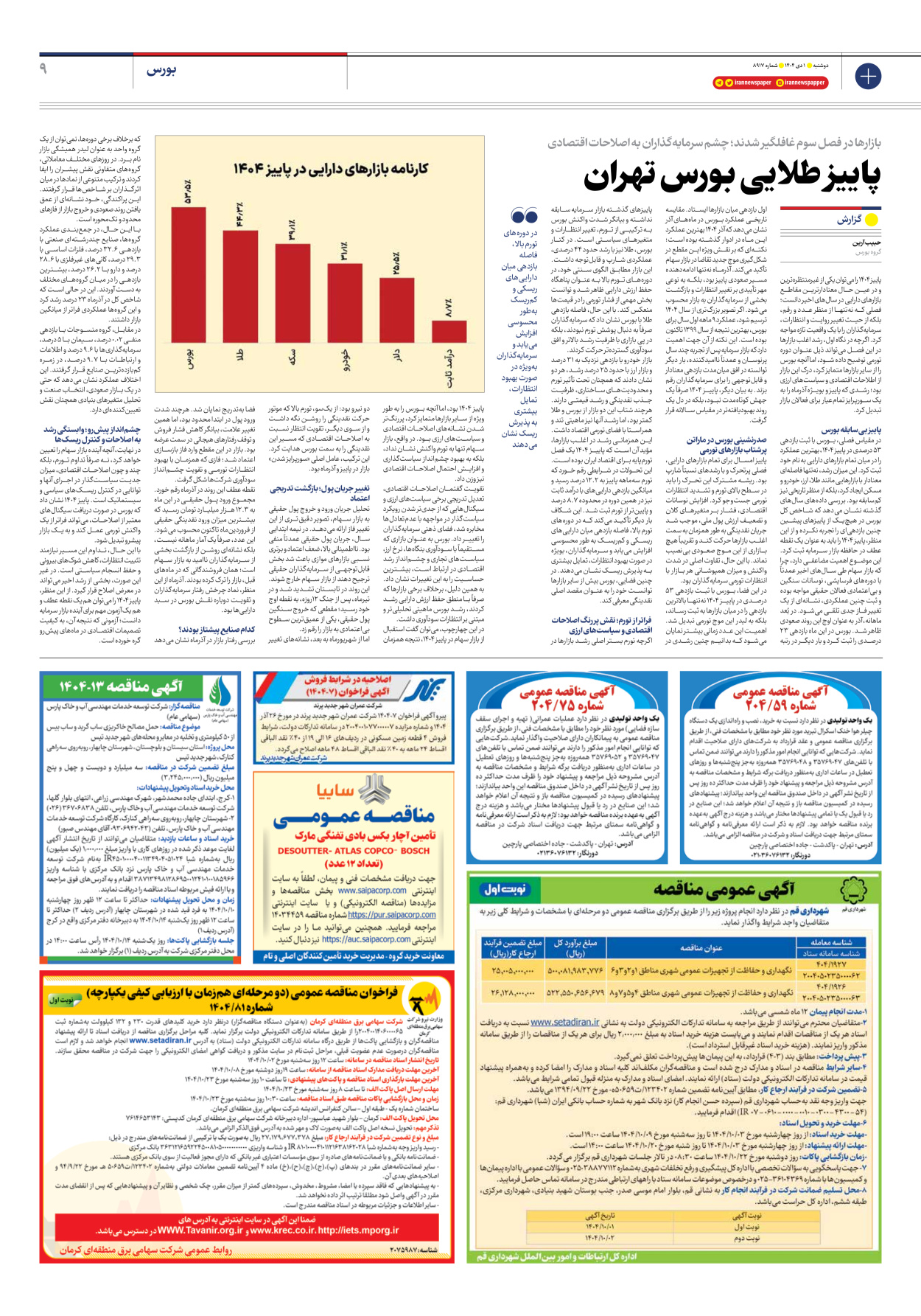 - شماره هشت هزار و نهصد و هفده - ۰۱ دی ۱۴۰۴