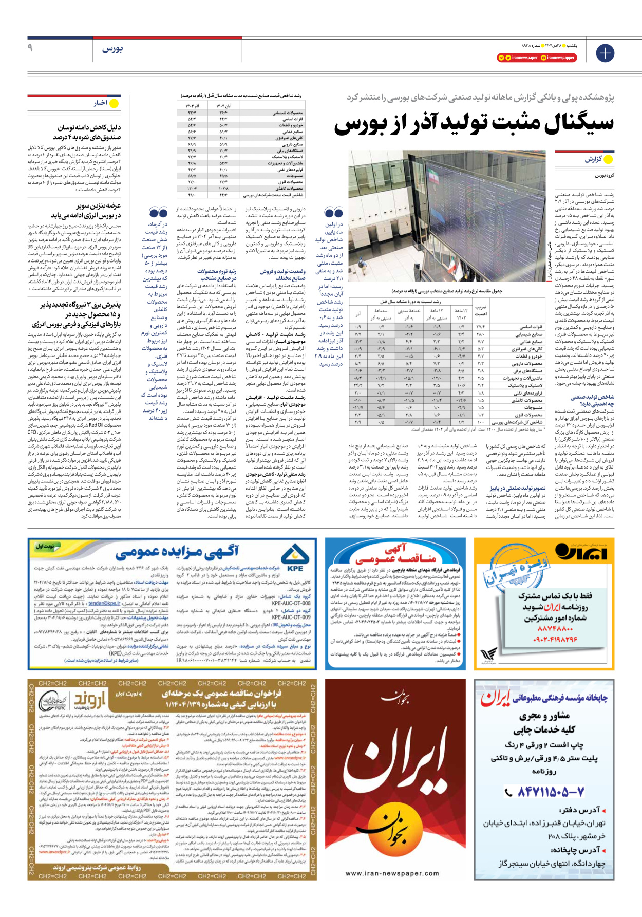  - شماره هشت هزار و نهصد و سی و هشت - ۲۸ دی ۱۴۰۴