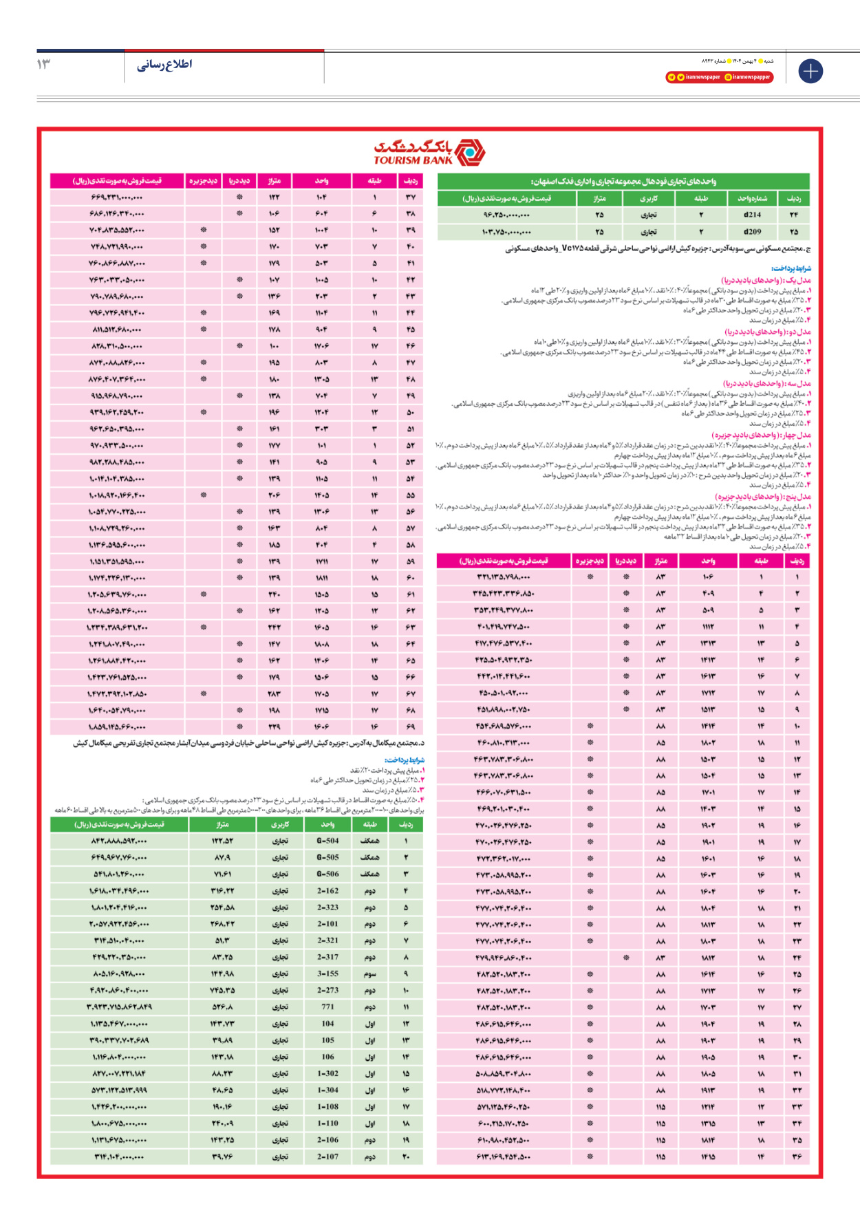 - شماره هشت هزار و نهصد و چهل و سه - ۰۴ بهمن ۱۴۰۴
