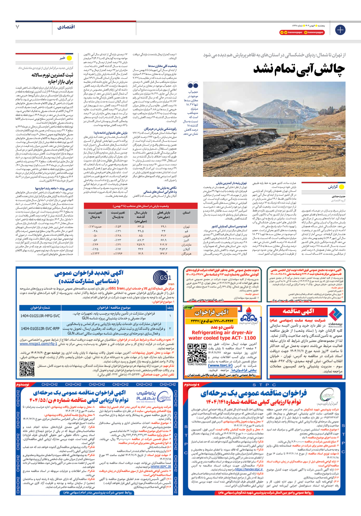  - شماره هشت هزار و نهصد و چهل و هشت - ۰۹ بهمن ۱۴۰۴