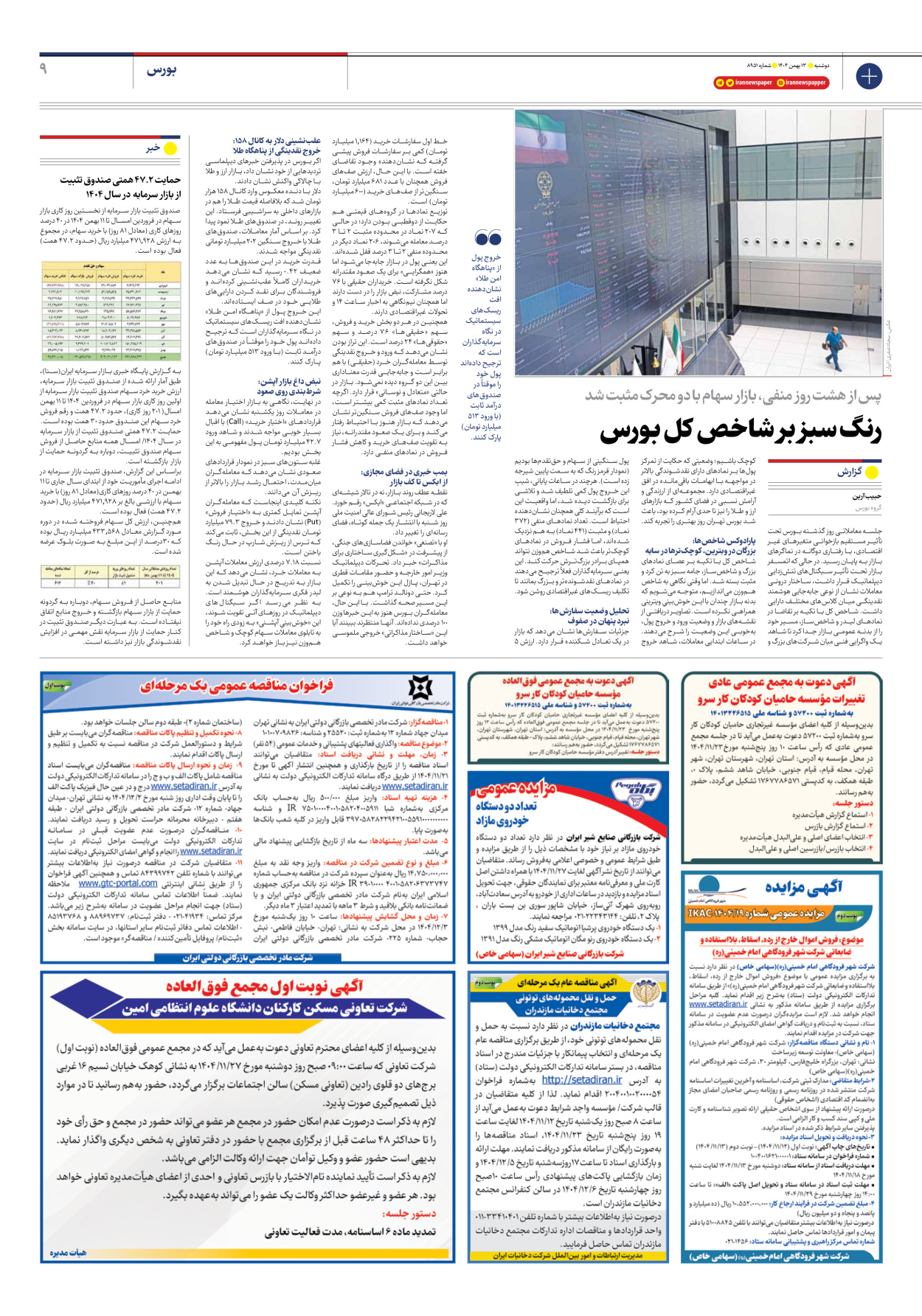  - شماره هشت هزار و نهصد و پنجاه و یک - ۱۳ بهمن ۱۴۰۴