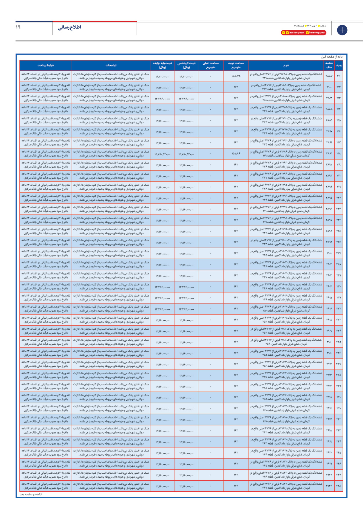  - شماره هشت هزار و نهصد و پنجاه و پنج - ۲۰ بهمن ۱۴۰۴