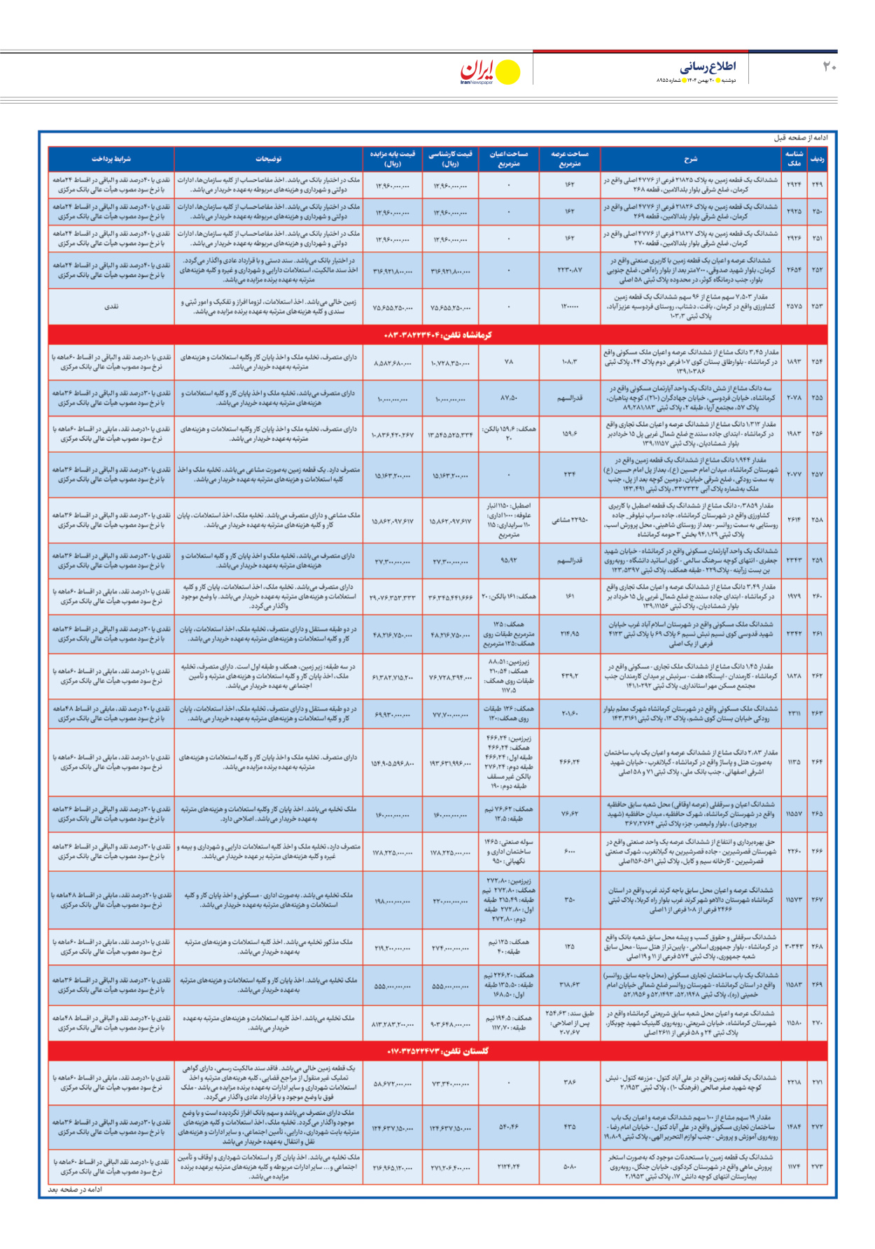  - شماره هشت هزار و نهصد و پنجاه و پنج - ۲۰ بهمن ۱۴۰۴