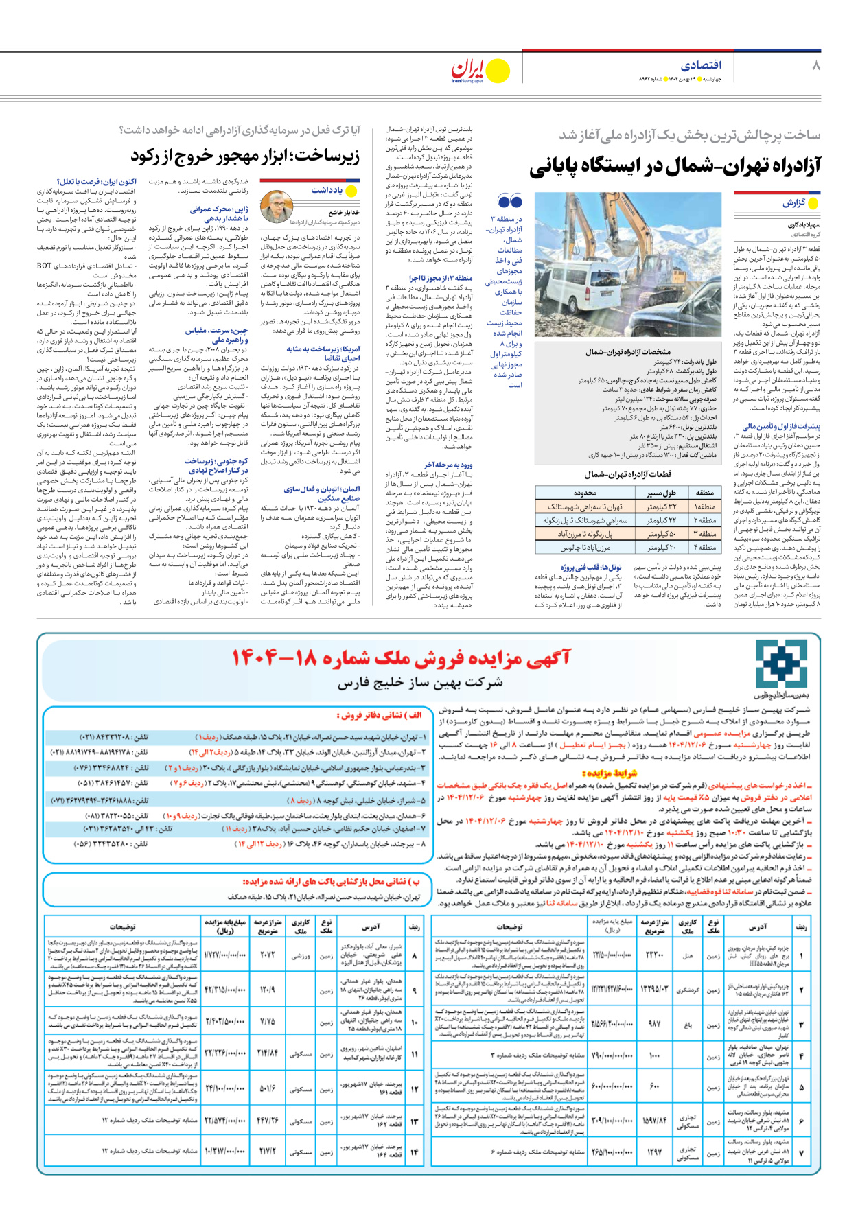  - شماره هشت هزار و نهصد و شصت و دو - ۲۹ بهمن ۱۴۰۴