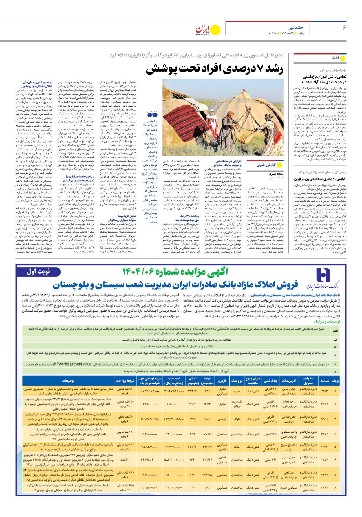  - شماره هشت هزار و نهصد و شصت و دو - ۲۹ بهمن ۱۴۰۴