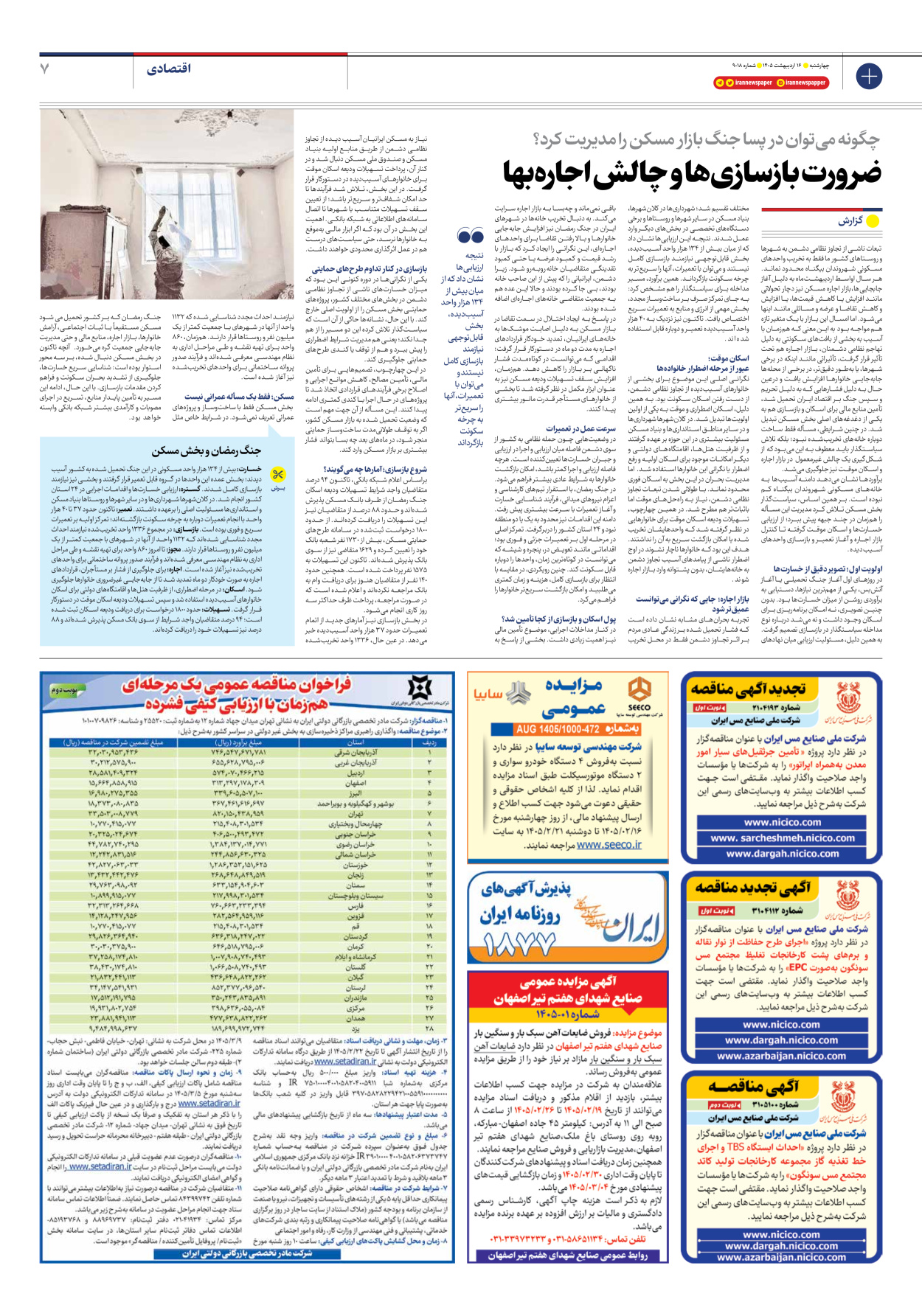  - شماره نه هزار و هجده - ۱۶ اردیبهشت ۱۴۰۵