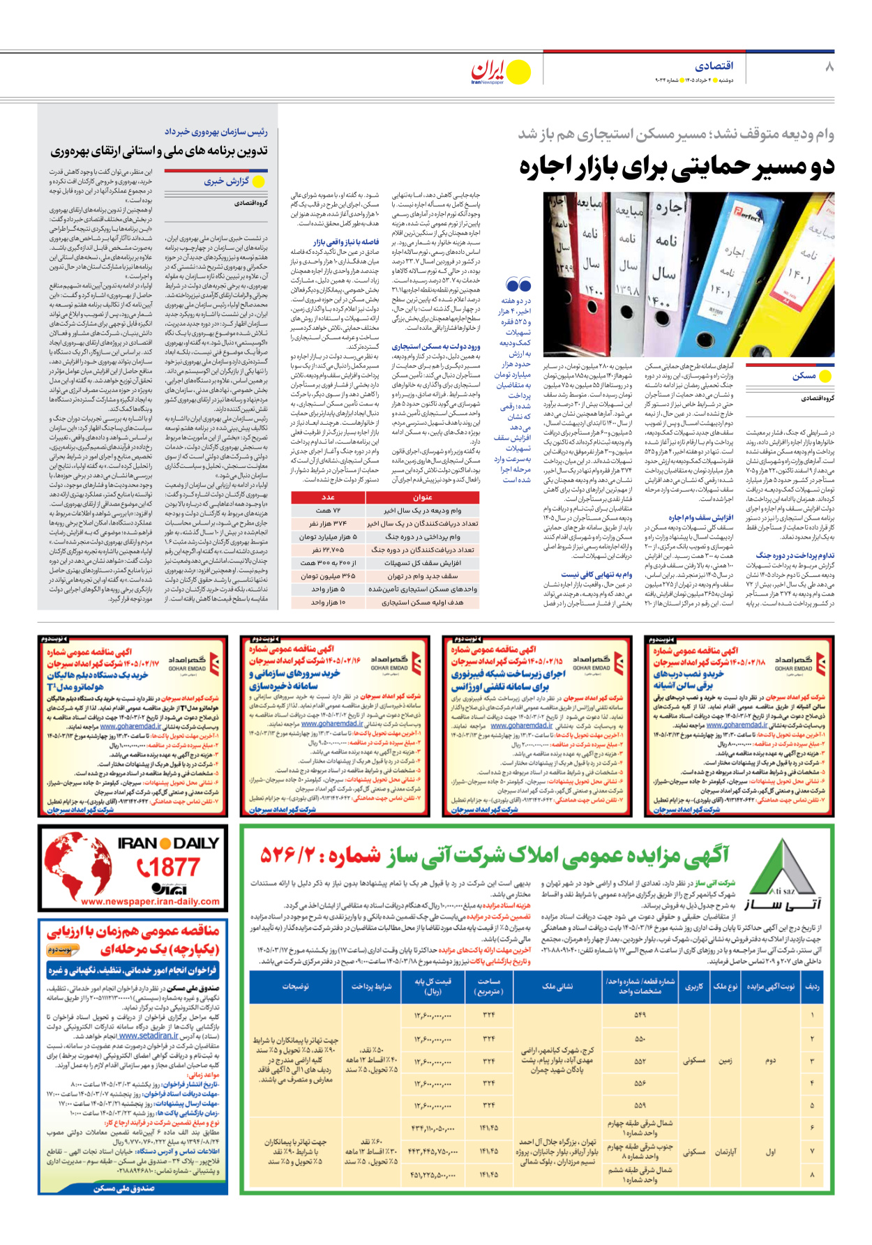  - شماره نه هزار و سی و چهار - ۰۴ خرداد ۱۴۰۵