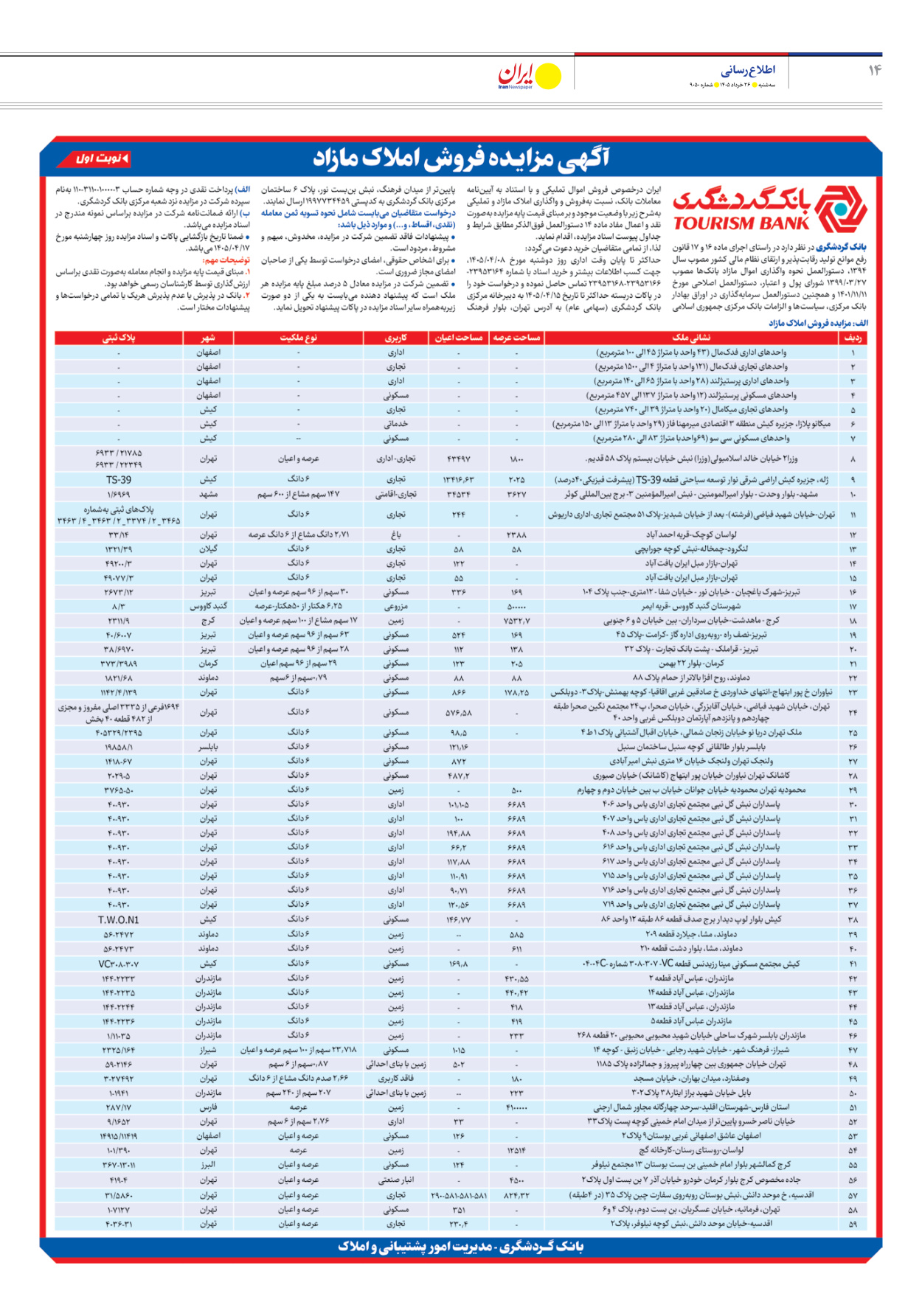  - شماره نه هزار و پنجاه - ۲۶ خرداد ۱۴۰۵